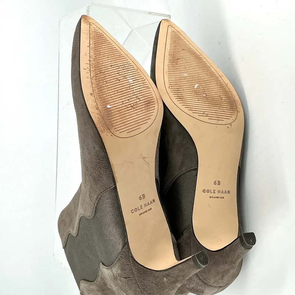 Cole Haan Grand 360 Womens Size 6 B Taupe‎ Suede Kitten Heel Ankle Boots